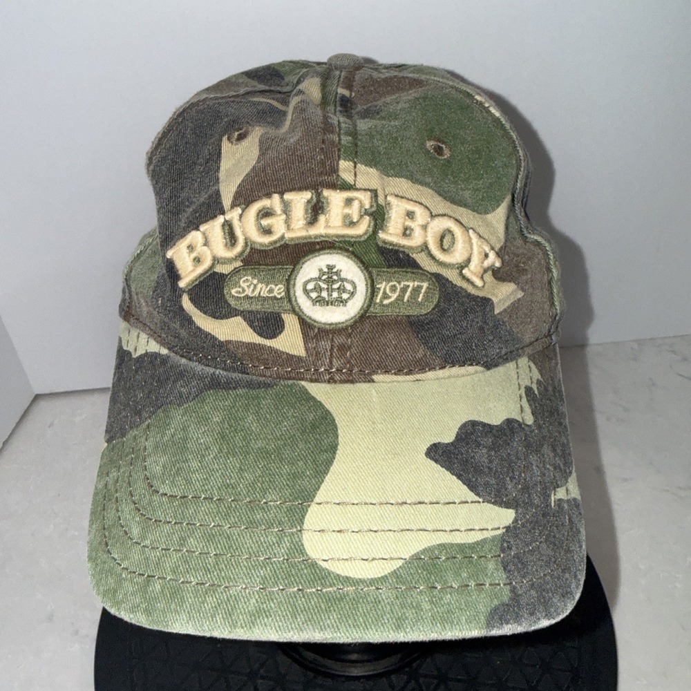 Bugle Boy Hat Since 1977 Y2K Camouflage Baseball Cap Cotton Strapback Dad Hat